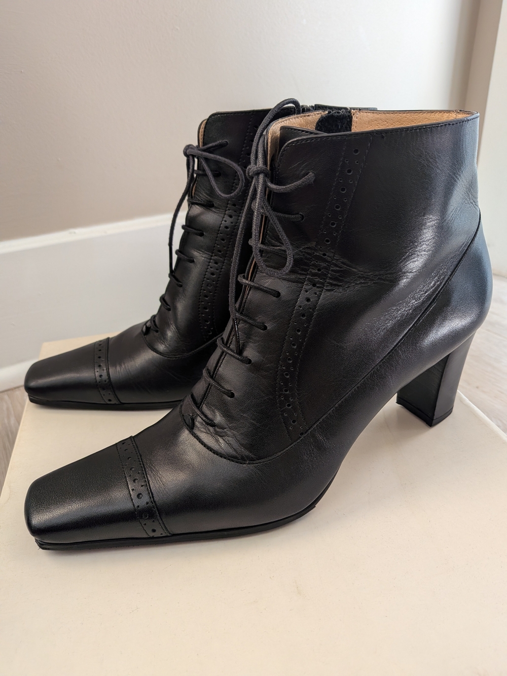 Made in Japan REGAL Leather Lace-Up Ankle Boots US 7.5 (24.5cm) Vibram Soles - Picture 2 of 5